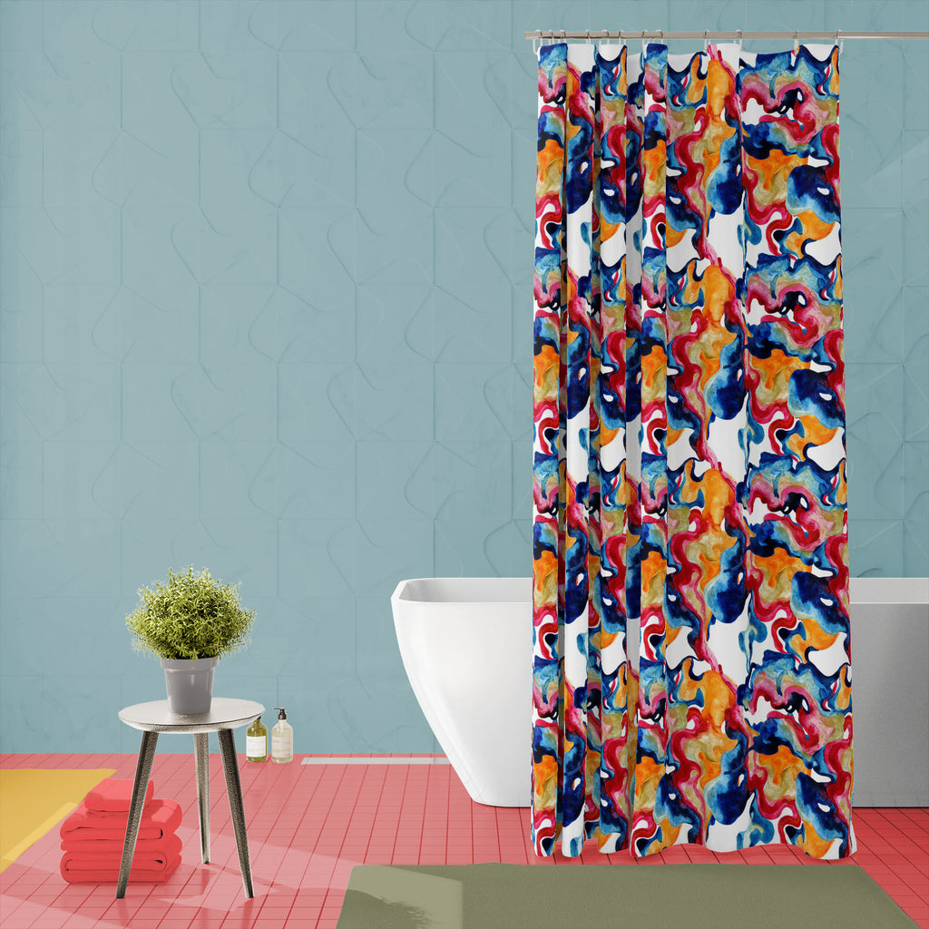 Watercolor Curved Shapes Washable Waterproof Shower Curtain-Shower Curtains-CUR_SH_EL-IC 5015908 IC 5015908, Abstract Expressionism, Abstracts, Art and Paintings, Black and White, Decorative, Digital, Digital Art, Graphic, Illustrations, Marble, Marble and Stone, Modern Art, Patterns, Semi Abstract, Signs, Signs and Symbols, Watercolour, White, watercolor, curved, shapes, washable, waterproof, shower, curtain, pattern, paint, seamless, abstract, background, lines, shape, swirl, art, backdrop, beautiful, blo