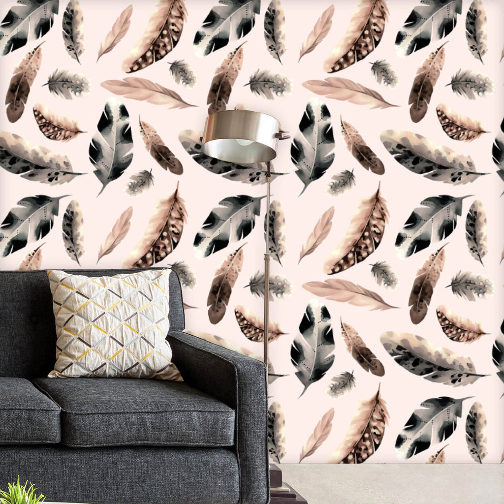 Watercolor Feathers Wallpaper Roll-Wallpapers Peel & Stick-WAL_PA-IC 5015912 IC 5015912, Ancient, Art and Paintings, Birds, Black and White, Culture, Decorative, Drawing, Ethnic, Fashion, Historical, Illustrations, Medieval, Nature, Patterns, Scenic, Signs, Signs and Symbols, Traditional, Tribal, Vintage, Watercolour, Wedding, White, World Culture, watercolor, feathers, wallpaper, roll, feather, pattern, seamless, rustic, background, texture, vector, blue, isolated, soft, style, textile, art, beautiful, bir