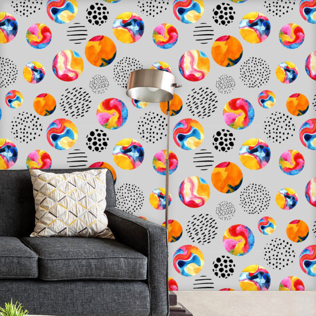 Abstract Colorful Circle Wallpaper Roll - Wallpapers Peel & Stick - ArtzFolio.com