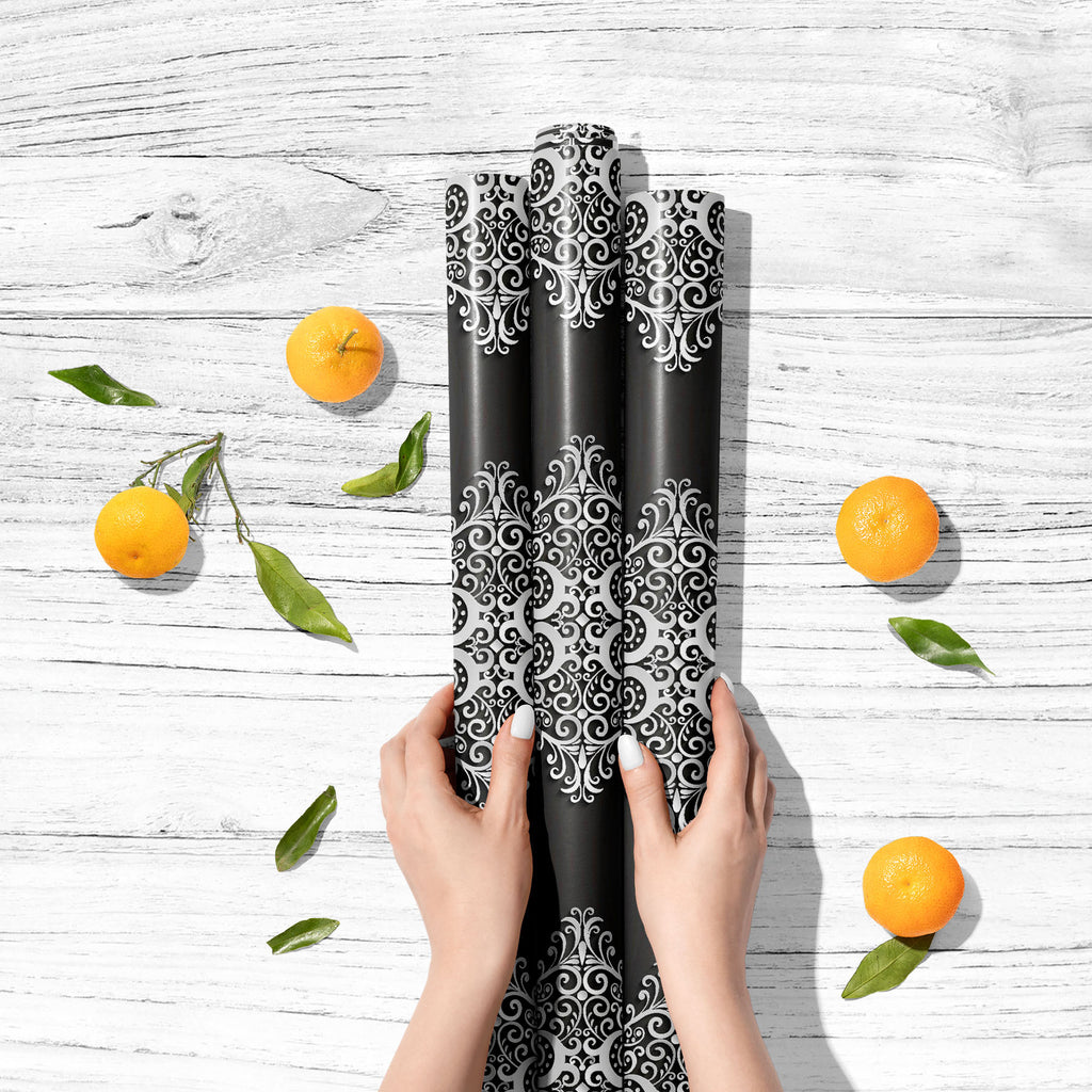Damask Pattern D7 Art & Craft Gift Wrapping Paper-Wrapping Papers-WRP_PP-IC 5015940 IC 5015940, 3D, Abstract Expressionism, Abstracts, Art and Paintings, Baroque, Black, Black and White, Botanical, Damask, Decorative, Floral, Flowers, Illustrations, Modern Art, Nature, Patterns, Retro, Rococo, Semi Abstract, Signs, Signs and Symbols, Victorian, Vintage, Metallic, pattern, d7, art, craft, gift, wrapping, paper, abstract, antique, backdrop, background, classic, creative, curve, decor, decoration, design, eleg