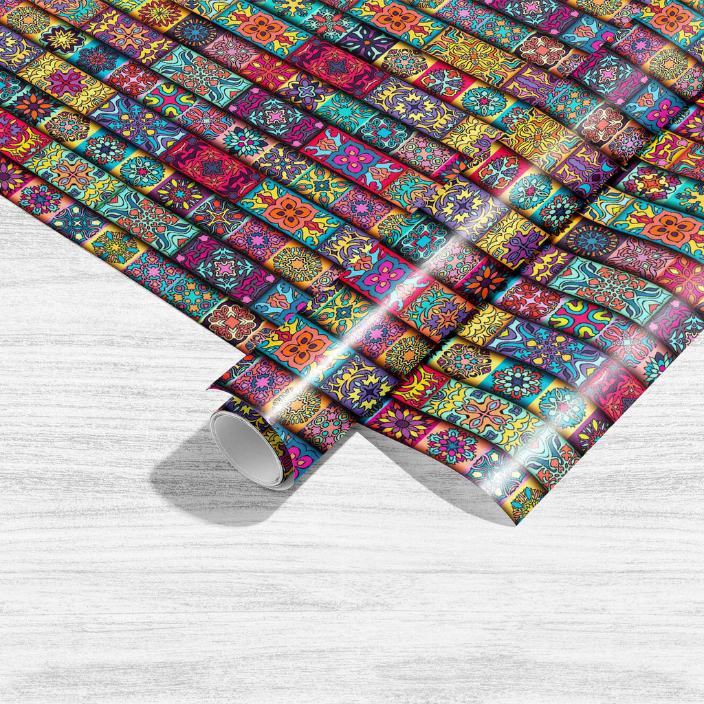 Vintage Floral & Mandala D8 Art & Craft Gift Wrapping Paper-Wrapping Papers-WRP_PP-IC 5015950 IC 5015950, Abstract Expressionism, Abstracts, African, Ancient, Art and Paintings, Bohemian, Botanical, Chinese, Culture, Decorative, Ethnic, Fashion, Floral, Flowers, Geometric, Geometric Abstraction, Historical, Illustrations, Indian, Mandala, Medieval, Mexican, Moroccan, Nature, Patterns, Pets, Retro, Semi Abstract, Signs, Signs and Symbols, Traditional, Tribal, Turkish, Vintage, World Culture, d8, art, craft, 