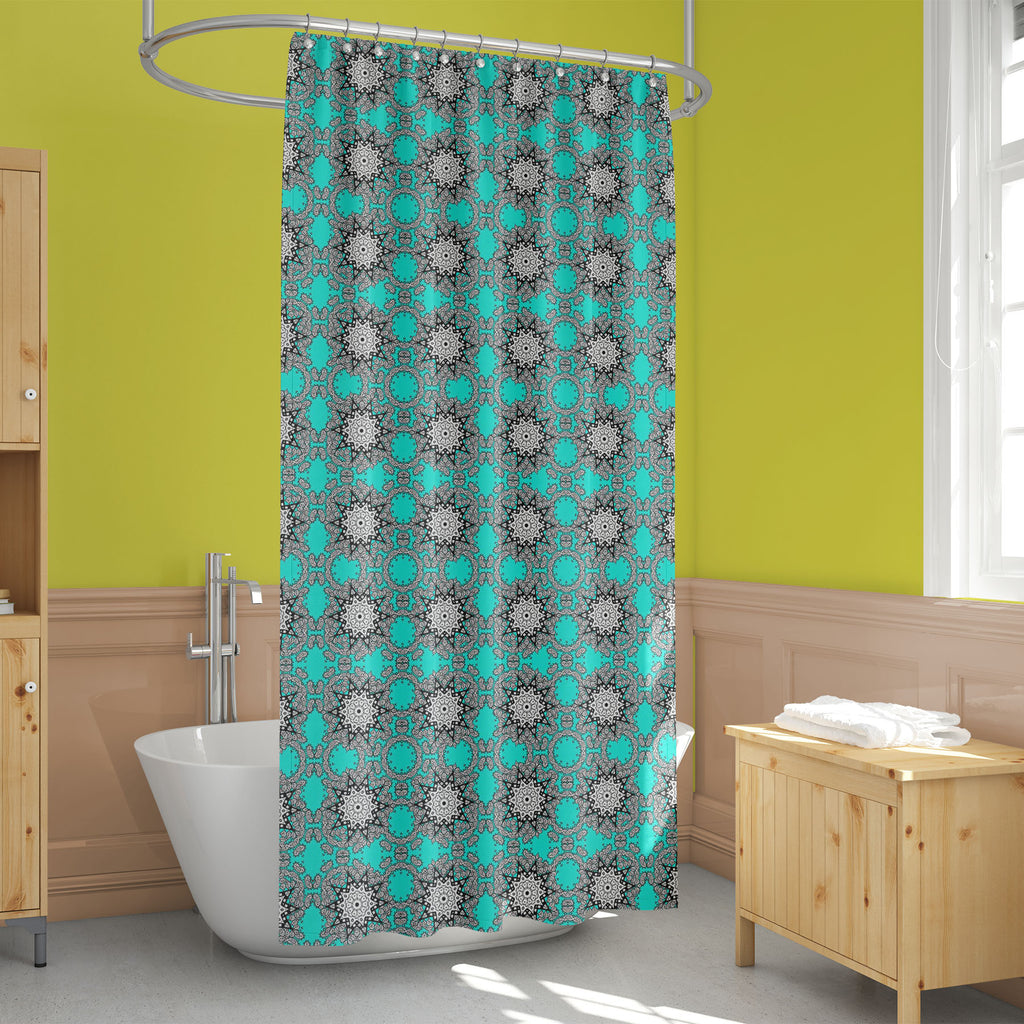 Colorful Mandalas D4 Washable Waterproof Shower Curtain-Shower Curtains-CUR_SH_EL-IC 5015958 IC 5015958, Allah, Ancient, Arabic, Art and Paintings, Black and White, Botanical, Circle, Culture, Decorative, Drawing, Ethnic, Floral, Flowers, Geometric Abstraction, Historical, Illustrations, Indian, Islam, Mandala, Medieval, Nature, Patterns, Retro, Signs, Signs and Symbols, Traditional, Tribal, Turkish, Vintage, White, World Culture, colorful, mandalas, d4, washable, waterproof, shower, curtain, abstraction, a