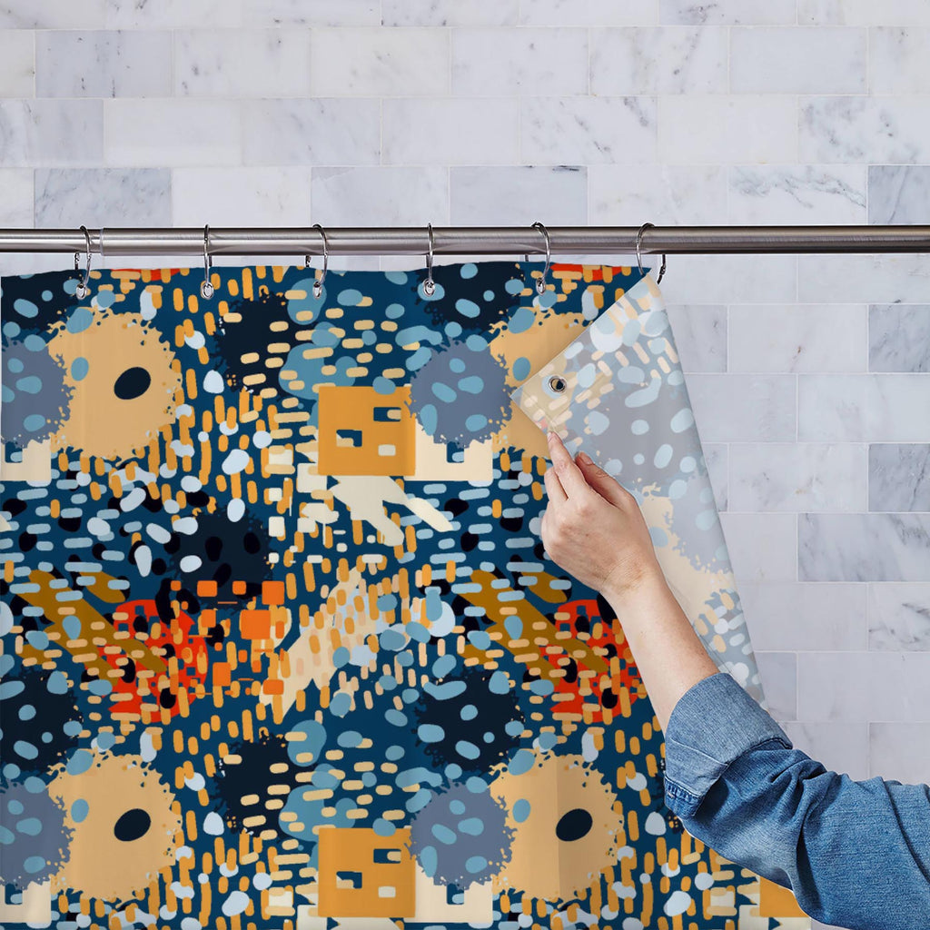 Abstract Brush Stroke D22 Washable Waterproof Shower Curtain - Shower Curtains - ArtzFolio.com