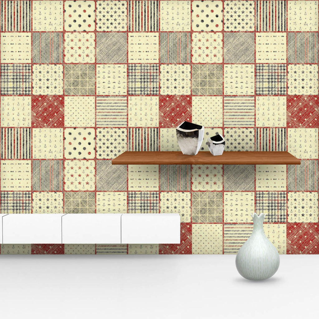 Abstract Retro Colors D2 Wallpaper Roll - Wallpapers Peel & Stick - ArtzFolio.com