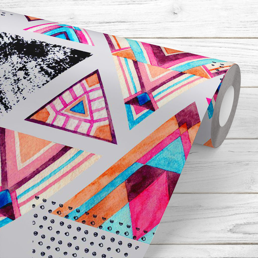 Abstract Watercolor Triangles Wallpaper Roll - Wallpapers Peel & Stick - ArtzFolio.com