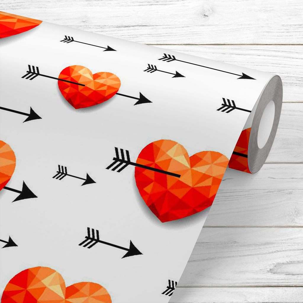 Polygonal Hearts with Arrows Wallpaper Roll-Wallpapers Peel & Stick-WAL_PA-IC 5015979 IC 5015979, Abstract Expressionism, Abstracts, Arrows, Art and Paintings, Black, Black and White, Conceptual, Decorative, Diamond, Fantasy, Geometric, Geometric Abstraction, Hearts, Icons, Illustrations, Inspirational, Love, Motivation, Motivational, Patterns, Romance, Semi Abstract, Signs, Signs and Symbols, Symbols, Wedding, White, polygonal, with, wallpaper, roll, heart, polygon, seamless, valentine, arrow, art, concept