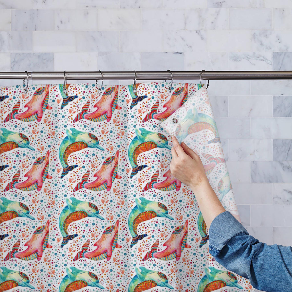 Dolphins with Bubbles Washable Waterproof Shower Curtain-Shower Curtains-CUR_SH_EL-IC 5015983 IC 5015983, Animals, Animated Cartoons, Art and Paintings, Baby, Black and White, Books, Caricature, Cartoons, Children, Culture, Decorative, Dots, Ethnic, Illustrations, Kids, Nature, Patterns, Scenic, Traditional, Tribal, Watercolour, White, World Culture, dolphins, with, bubbles, washable, waterproof, shower, curtain, animal, aquatic, art, blue, bubble, cartoon, character, childish, color, colorful, cute, decora
