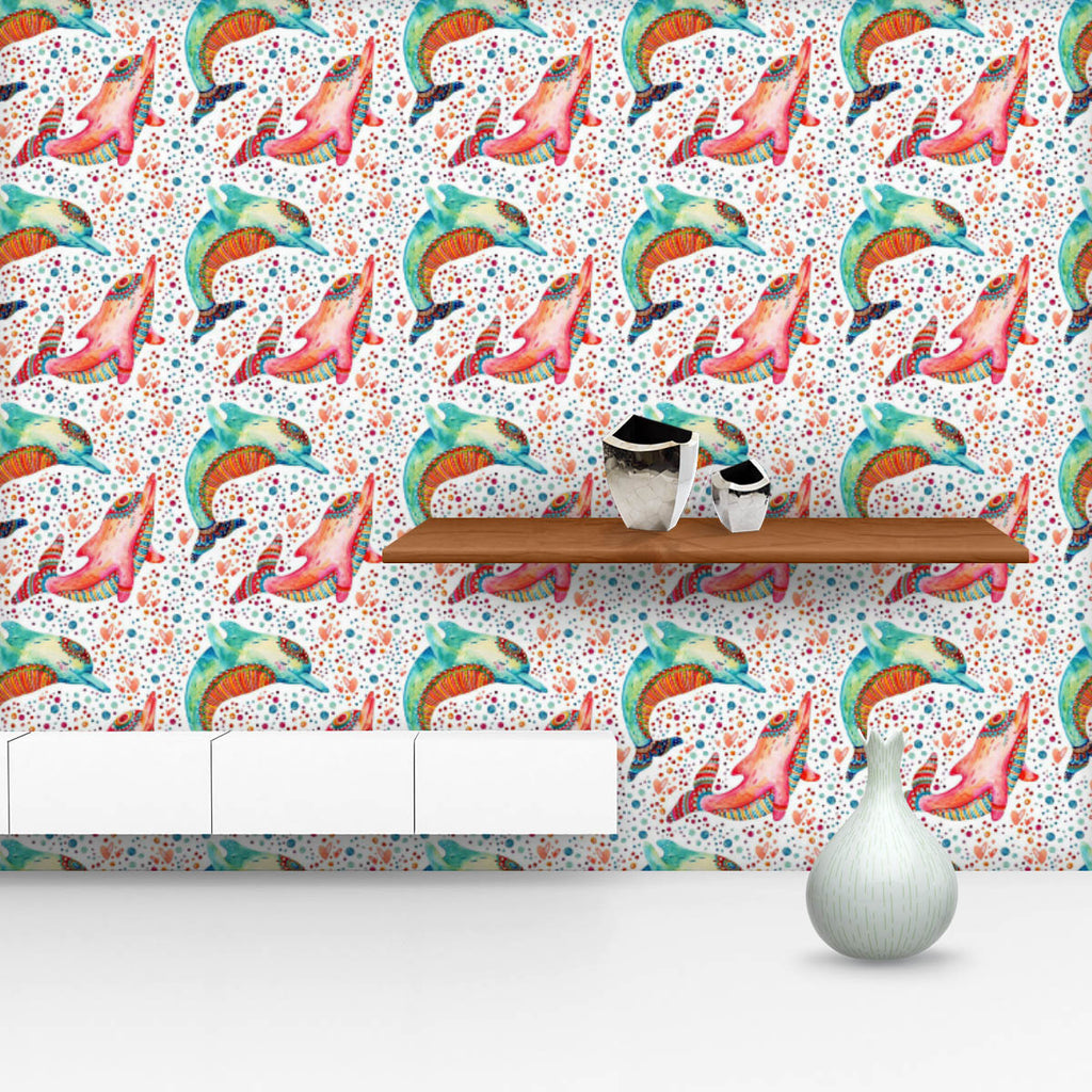 Dolphins with Bubbles Wallpaper Roll-Wallpapers Peel & Stick-WAL_PA-IC 5015983 IC 5015983, Animals, Animated Cartoons, Art and Paintings, Baby, Black and White, Books, Caricature, Cartoons, Children, Culture, Decorative, Dots, Ethnic, Illustrations, Kids, Nature, Patterns, Scenic, Traditional, Tribal, Watercolour, White, World Culture, dolphins, with, bubbles, wallpaper, roll, animal, aquatic, art, blue, bubble, cartoon, character, childish, color, colorful, cute, decoration, dot, draw, fish, gentle, illust