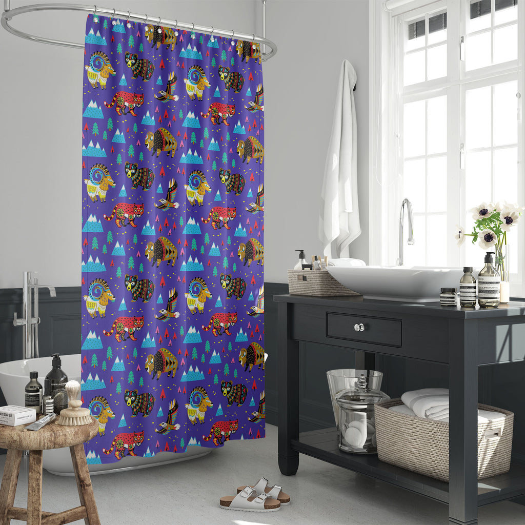 Ethnic Tribal Pattern Washable Waterproof Shower Curtain-Shower Curtains-CUR_SH_EL-IC 5015987 IC 5015987, Animals, Animated Cartoons, Caricature, Cartoons, Culture, Ethnic, Illustrations, Mountains, Patterns, Traditional, Tribal, World Culture, pattern, washable, waterproof, shower, curtain, artzfolio, shower curtain, bathroom curtain, eyelet shower curtain, waterproof shower curtain, kids shower curtain, washable curtain, 7feet shower curtain, washroom curtain, set of 2 curtain, pvc shower curtain, designe