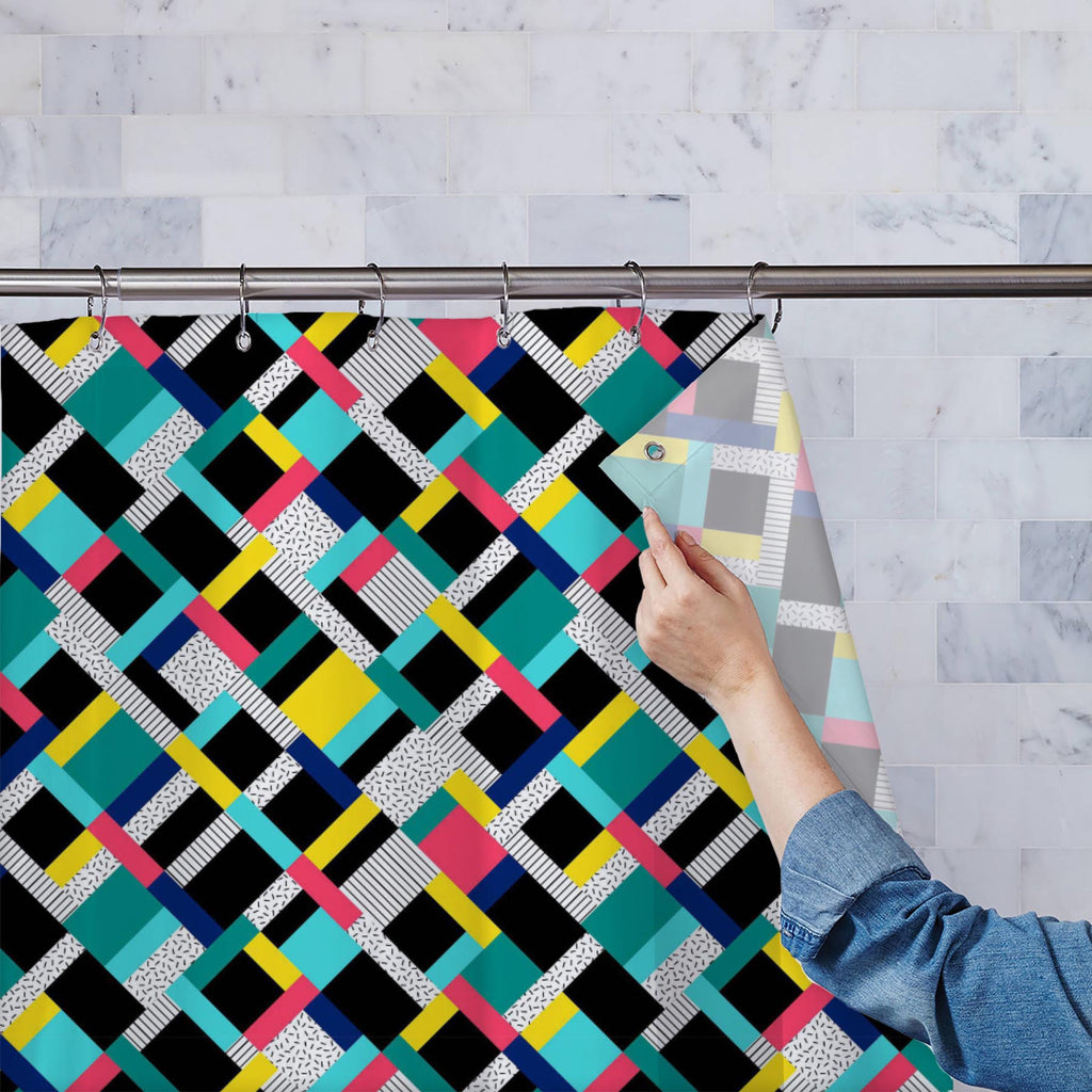 Colorful Rectangles D1 Washable Waterproof Shower Curtain-Shower Curtains-CUR_SH_EL-IC 5015992 IC 5015992, Abstract Expressionism, Abstracts, Ancient, Art and Paintings, Decorative, Digital, Digital Art, Fashion, Geometric, Geometric Abstraction, Graphic, Historical, Illustrations, Medieval, Modern Art, Patterns, Retro, Semi Abstract, Signs, Signs and Symbols, Vintage, colorful, rectangles, d1, washable, waterproof, shower, curtain, seamless, pattern, modern, square, texture, vector, paper, background, repe