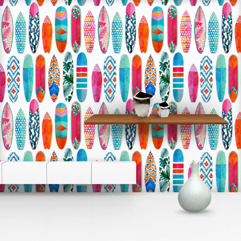 Watercolor Surfboats Wallpaper Roll-Wallpapers Peel & Stick-WAL_PA-IC 5015997 IC 5015997, Automobiles, Hawaiian, Holidays, Ikat, Illustrations, Patterns, Signs, Signs and Symbols, Sports, Transportation, Travel, Tropical, Vehicles, Watercolour, watercolor, surfboats, wallpaper, roll, pattern, surf, surfboard, board, seamless, color, water, activity, background, beach, california, hawaii, artwork, blue, colorful, decor, design, extrem, extreme, funny, happy, holiday, illustration, longboarding, ocean, orange