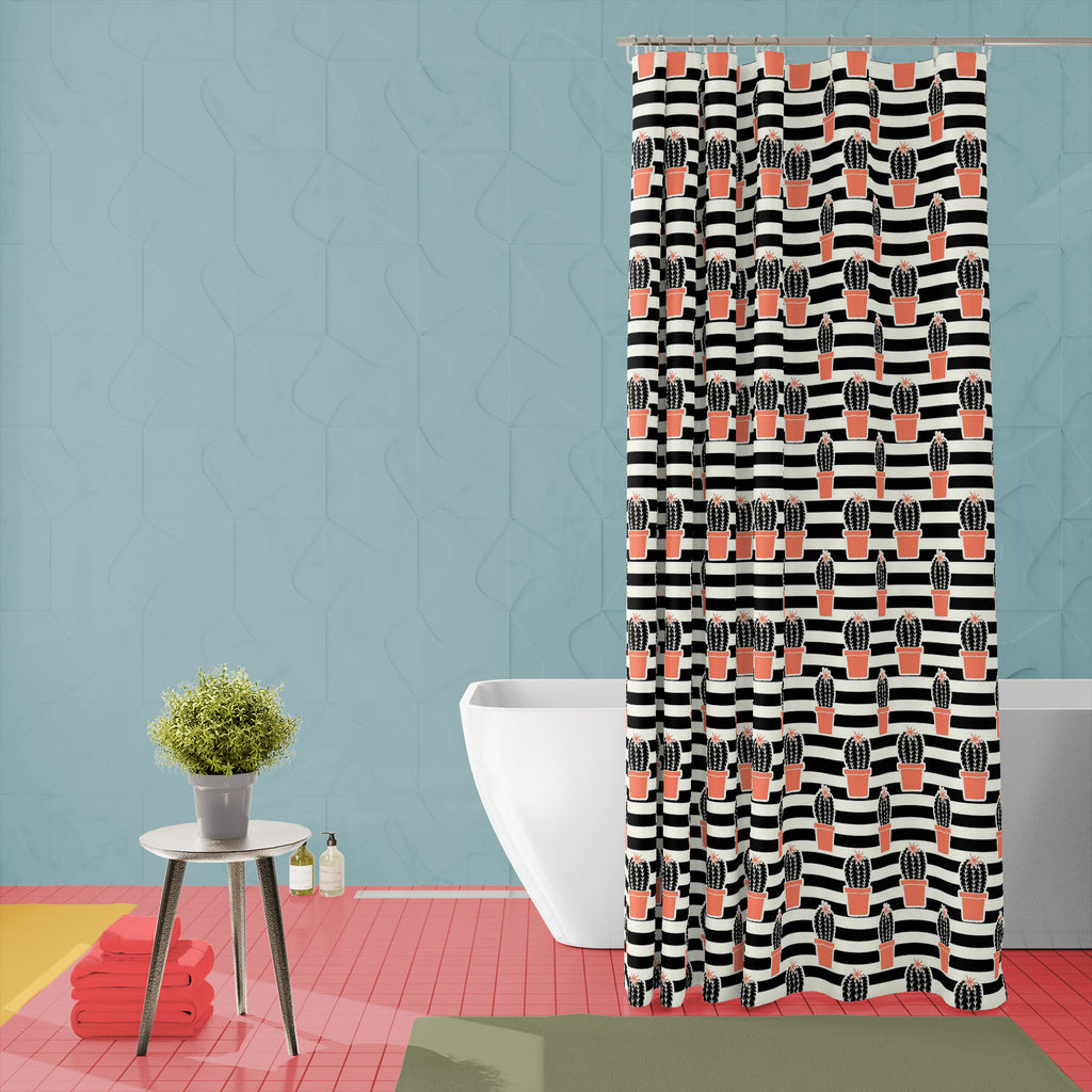 Repeating Cactus Pattern Washable Waterproof Shower Curtain-Shower Curtains-CUR_SH_EL-IC 5016002 IC 5016002, Abstract Expressionism, Abstracts, Black, Black and White, Botanical, Decorative, Digital, Digital Art, Floral, Flowers, Graphic, Illustrations, Modern Art, Nature, Patterns, Retro, Semi Abstract, Signs, Signs and Symbols, Stripes, repeating, cactus, pattern, washable, waterproof, shower, curtain, cool, vector, seamless, trend, cute, flower, abstract, backdrop, background, cacti, card, creative, desi