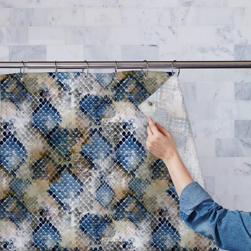 Watercolor Wild Snakeskin Washable Waterproof Shower Curtain-Shower Curtains-CUR_SH_EL-IC 5016004 IC 5016004, Abstract Expressionism, Abstracts, African, Animals, Dots, Fashion, Illustrations, Nature, Patterns, Scenic, Semi Abstract, Signs, Signs and Symbols, Stripes, Watercolour, Wildlife, watercolor, wild, snakeskin, washable, waterproof, shower, curtain, pattern, snake, seamless, texture, skin, animal, abstract, textile, camouflage, print, design, wallpaper, background, surface, fabric, jungle, scale, re
