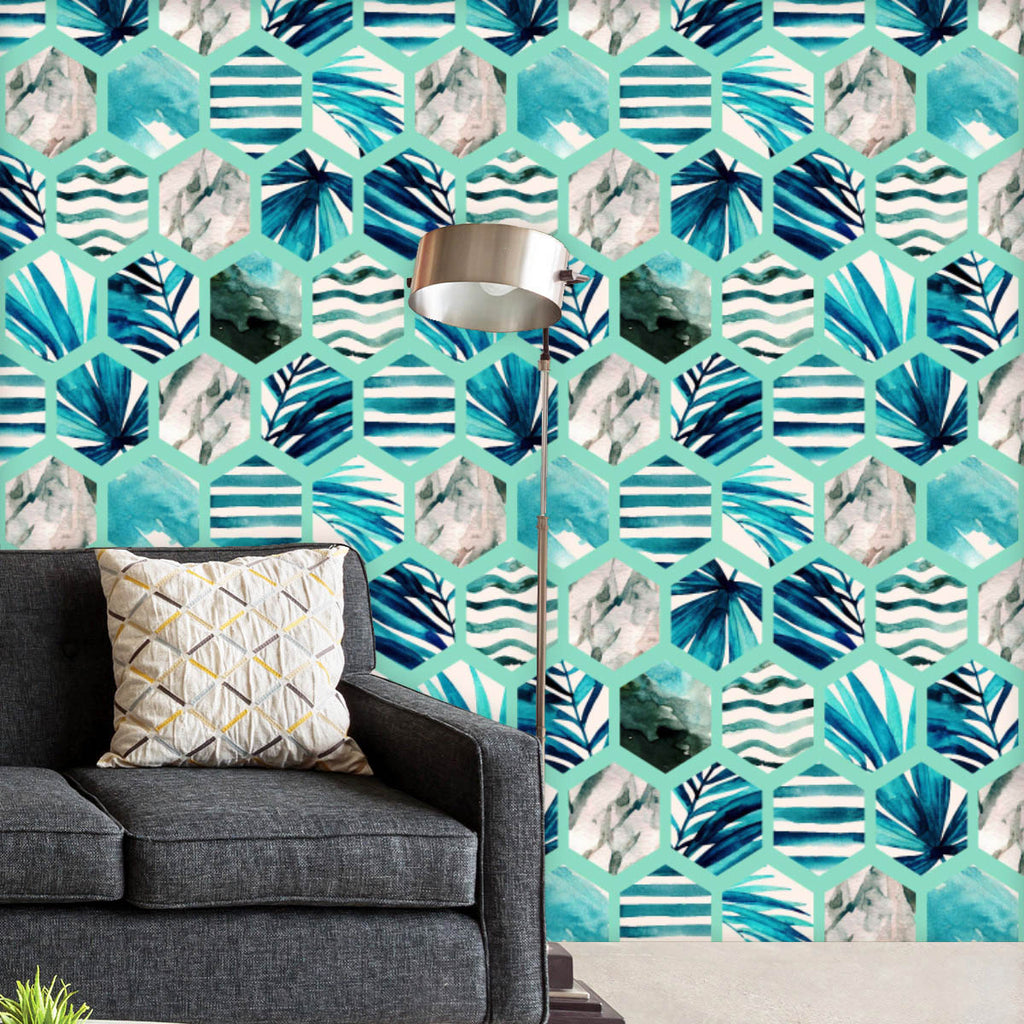 Abstract Hexagons Wallpaper Roll - Wallpapers Peel & Stick - ArtzFolio.com