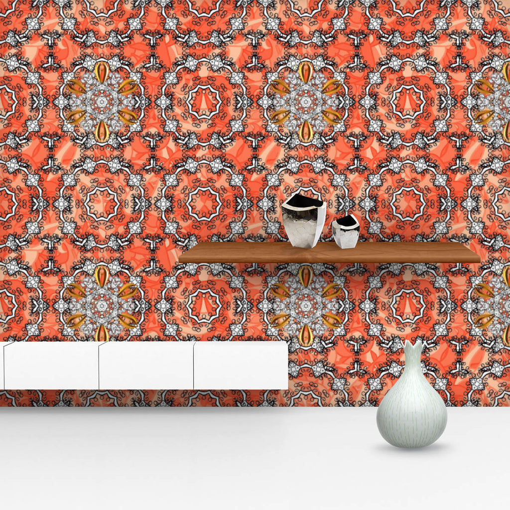 Abstract White Damask Flower Wallpaper Roll - Wallpapers Peel & Stick - ArtzFolio.com