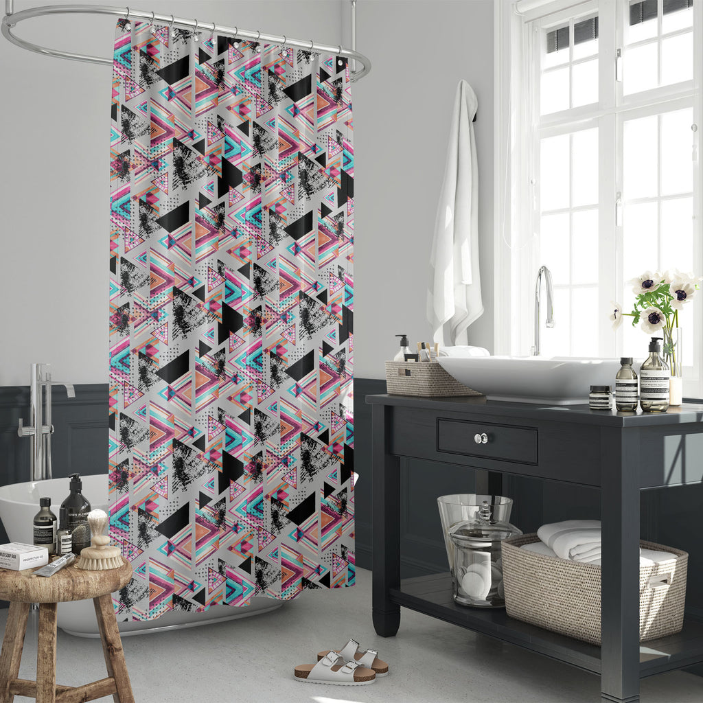 Abstract Tribal Elements Washable Waterproof Shower Curtain - Shower Curtains - ArtzFolio.com