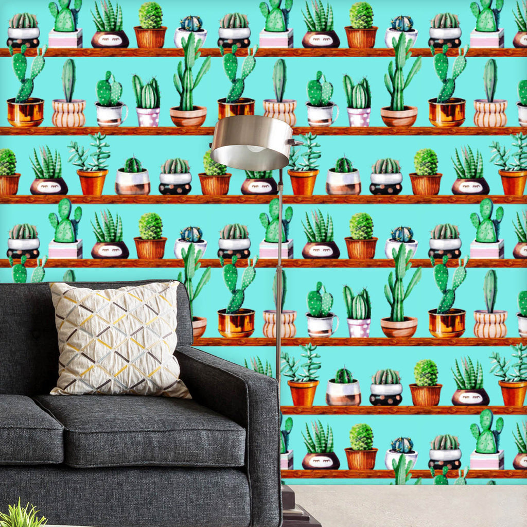 Hand-Drawn Cactus D2 Wallpaper Roll – ArtzFolio.com