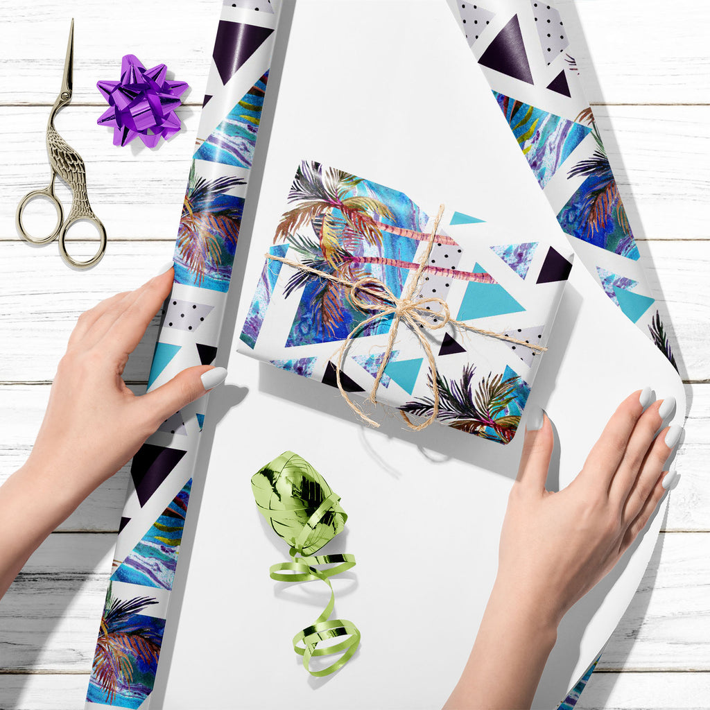 Abstract Tropical Palm Tree D1 Art & Craft Gift Wrapping Paper - Wrapping Papers - ArtzFolio.com