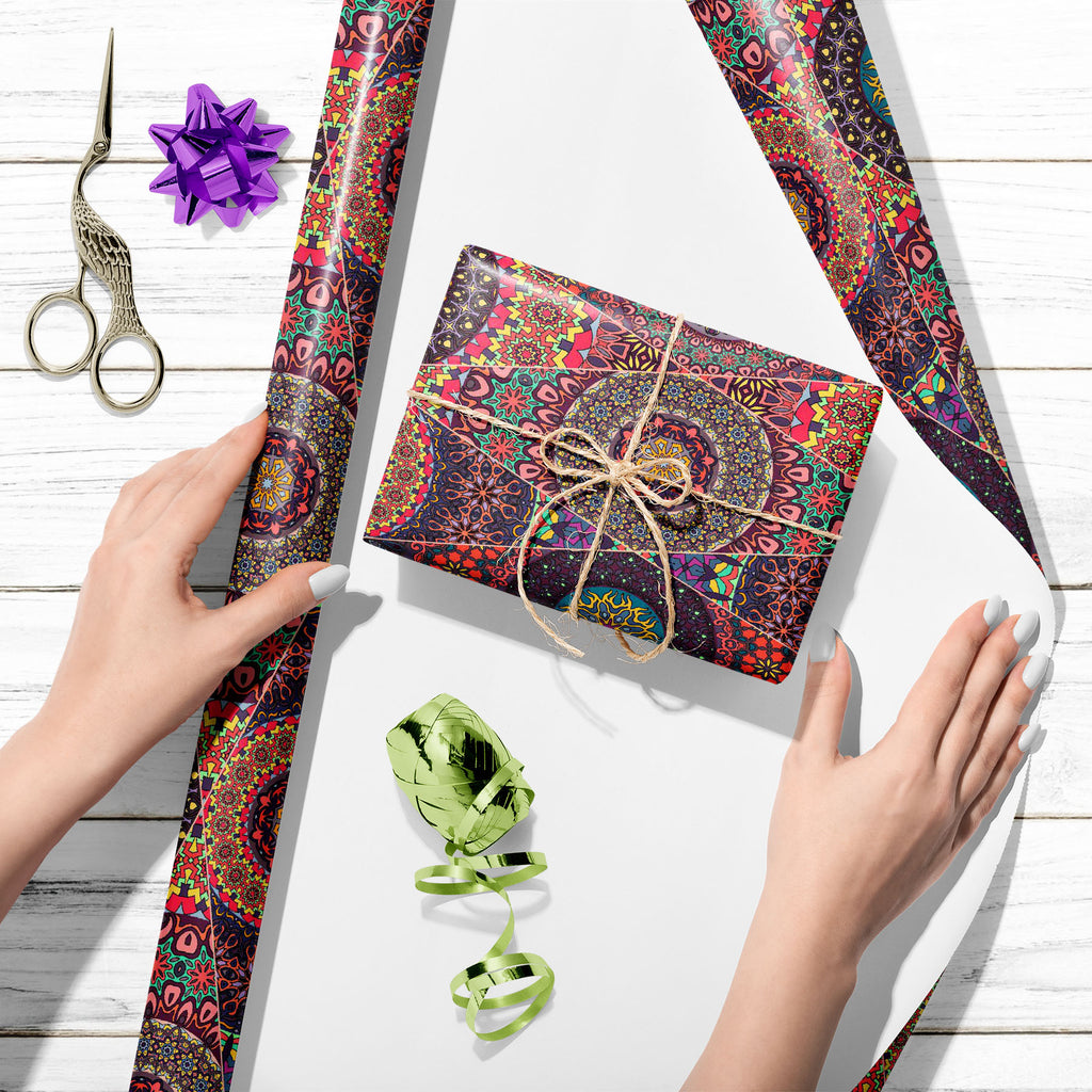 Vintage Floral & Mandala D10 Art & Craft Gift Wrapping Paper-Wrapping Papers-WRP_PP-IC 5016033 IC 5016033, Abstract Expressionism, Abstracts, African, Ancient, Art and Paintings, Bohemian, Botanical, Culture, Decorative, Ethnic, Floral, Flowers, Geometric, Geometric Abstraction, Historical, Illustrations, Indian, Mandala, Medieval, Mexican, Moroccan, Nature, Patterns, Pets, Retro, Semi Abstract, Signs, Signs and Symbols, Traditional, Tribal, Vintage, World Culture, d10, art, craft, gift, wrapping, paper, pa