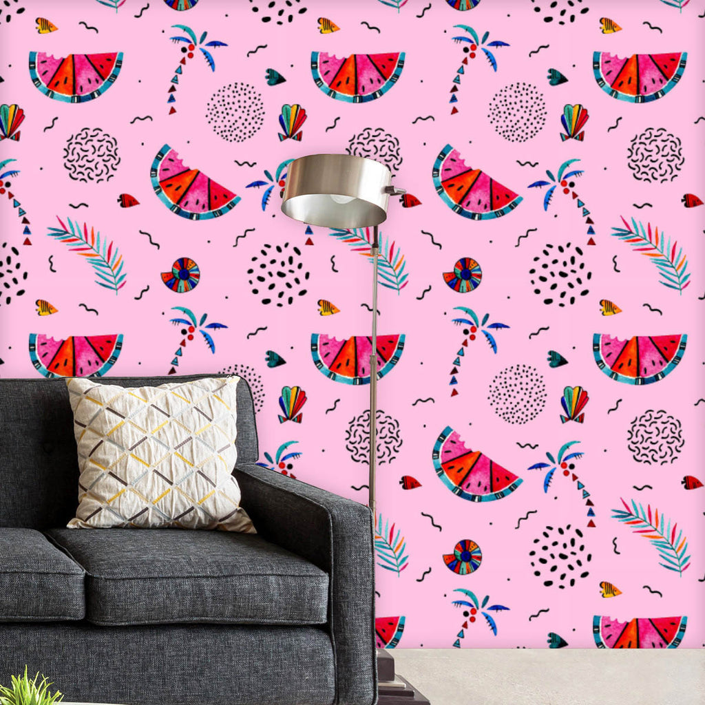 Abstract Memphis Geometric Shapes D1 Wallpaper Roll - Wallpapers Peel & Stick - ArtzFolio.com