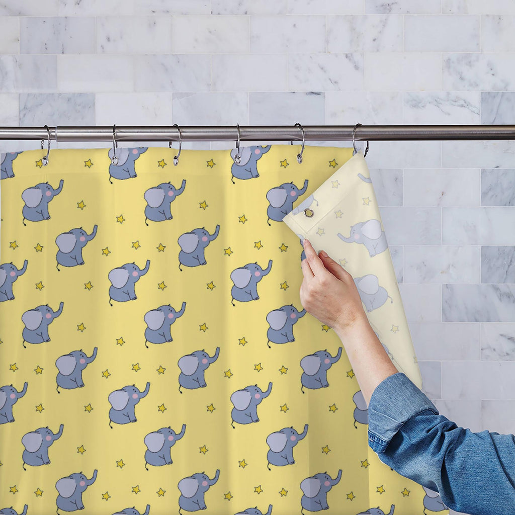 Baby Elephant D8 Washable Waterproof Shower Curtain-Shower Curtains-CUR_SH_EL-IC 5016041 IC 5016041, Ancient, Animals, Animated Cartoons, Art and Paintings, Baby, Birthday, Black and White, Caricature, Cartoons, Children, Decorative, Digital, Digital Art, Drawing, Graphic, Historical, Illustrations, Kids, Medieval, Patterns, Vintage, White, elephant, d8, washable, waterproof, shower, curtain, adorable, animal, art, birth, born, boy, card, cartoon, celebration, character, cheerful, child, childhood, congratu