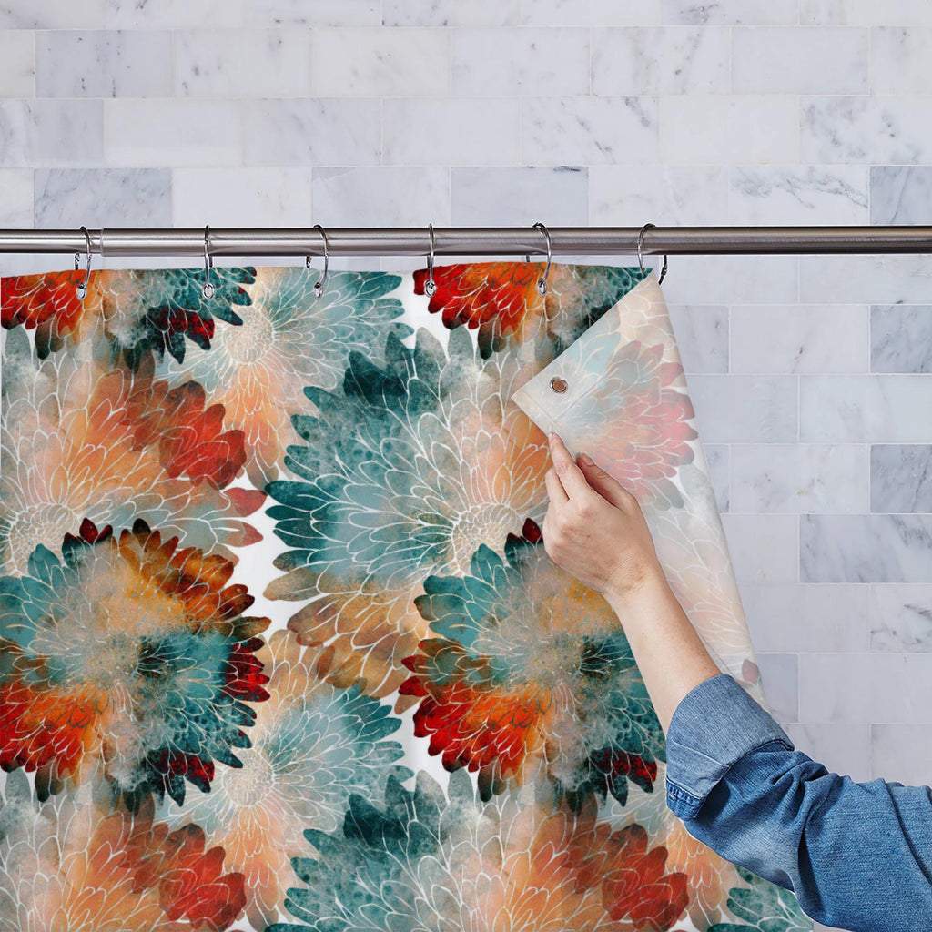 Japanese Watercolor Chrysanthemum Washable Waterproof Shower Curtain-Shower Curtains-CUR_SH_EL-IC 5016042 IC 5016042, Abstract Expressionism, Abstracts, Art and Paintings, Botanical, Digital, Digital Art, Drawing, Fashion, Floral, Flowers, Graphic, Hand Drawn, Illustrations, Japanese, Minimalism, Modern Art, Nature, Patterns, Retro, Scenic, Semi Abstract, Signs, Signs and Symbols, Sketches, Watercolour, Wedding, watercolor, chrysanthemum, washable, waterproof, shower, curtain, flower, texture, background, a