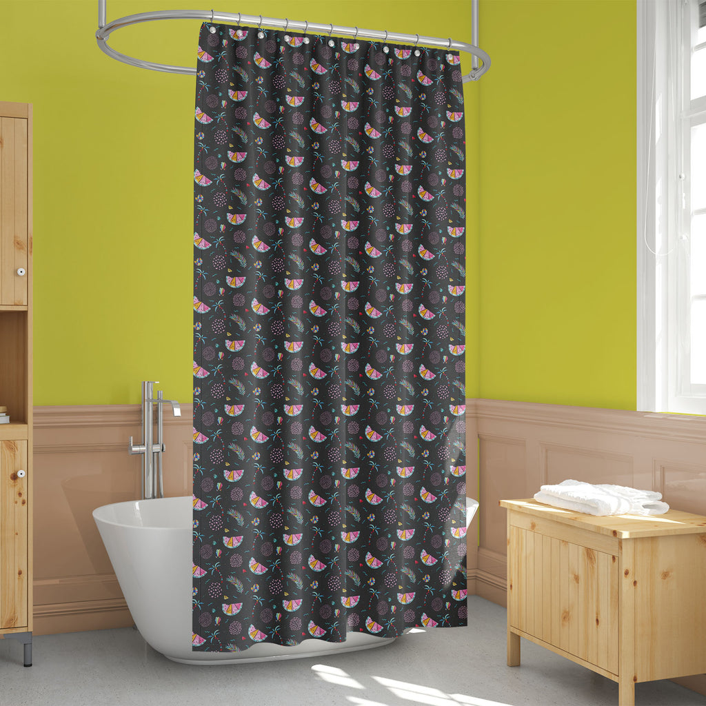 Abstract Memphis Geometric Shapes D2 Washable Waterproof Shower Curtain - Shower Curtains - ArtzFolio.com