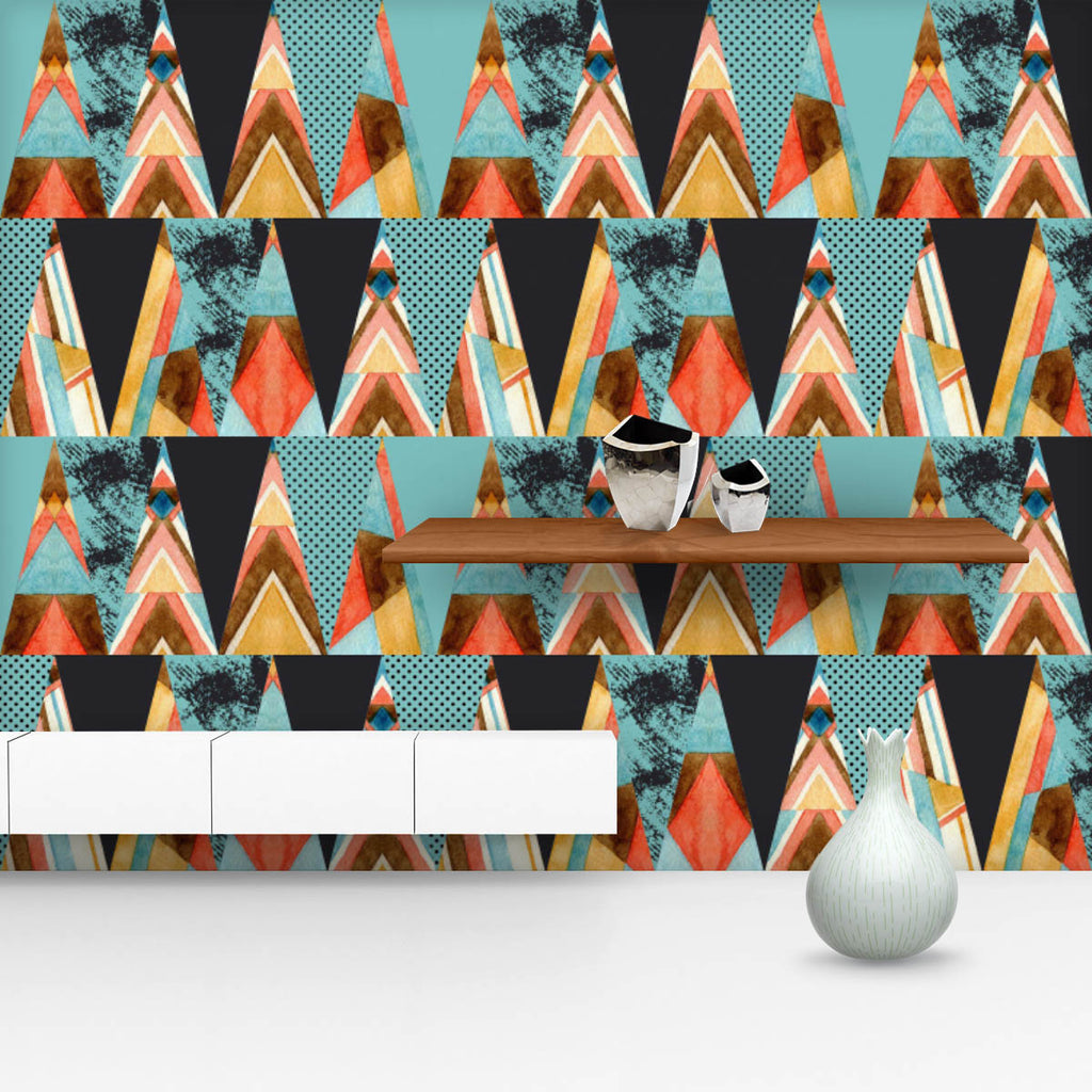 Abstract Geometrical Triangles Wallpaper Roll - Wallpapers Peel & Stick - ArtzFolio.com