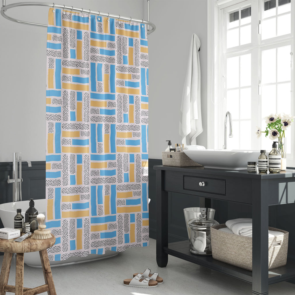 Colorful Repeat Abstract Shapes Washable Waterproof Shower Curtain-Shower Curtains-CUR_SH_EL-IC 5016092 IC 5016092, Abstract Expressionism, Abstracts, Ancient, Art and Paintings, Black, Black and White, Books, Decorative, Digital, Digital Art, Fashion, Geometric, Geometric Abstraction, Graphic, Historical, Illustrations, Medieval, Modern Art, Patterns, Retro, Semi Abstract, Signs, Signs and Symbols, Vintage, colorful, repeat, abstract, shapes, washable, waterproof, shower, curtain, pattern, illustration, ar