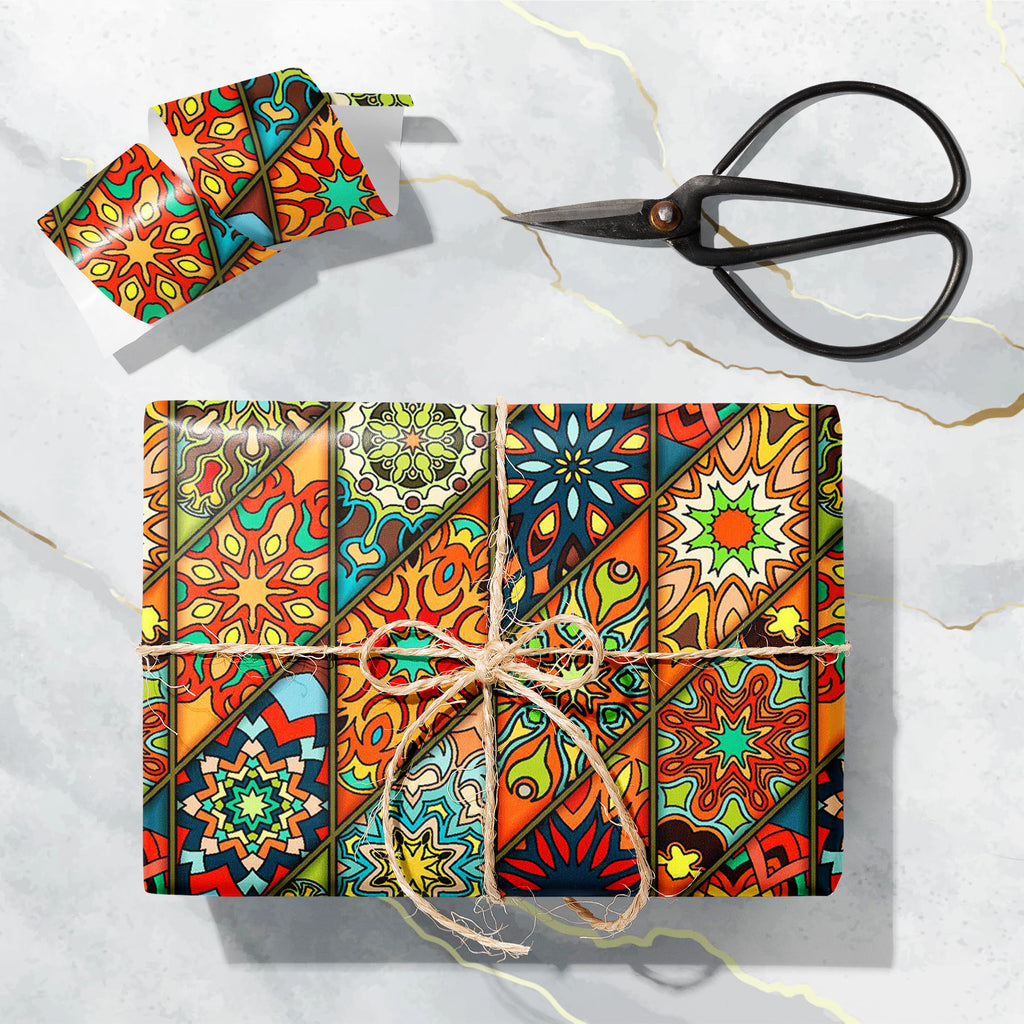 Vintage Floral & Mandala D11 Art & Craft Gift Wrapping Paper-Wrapping Papers-WRP_PP-IC 5016096 IC 5016096, Abstract Expressionism, Abstracts, African, Ancient, Art and Paintings, Bohemian, Botanical, Chinese, Culture, Decorative, Ethnic, Fashion, Floral, Flowers, Geometric, Geometric Abstraction, Historical, Illustrations, Indian, Mandala, Medieval, Mexican, Moroccan, Nature, Patterns, Pets, Retro, Semi Abstract, Signs, Signs and Symbols, Traditional, Tribal, Turkish, Vintage, World Culture, d11, art, craft