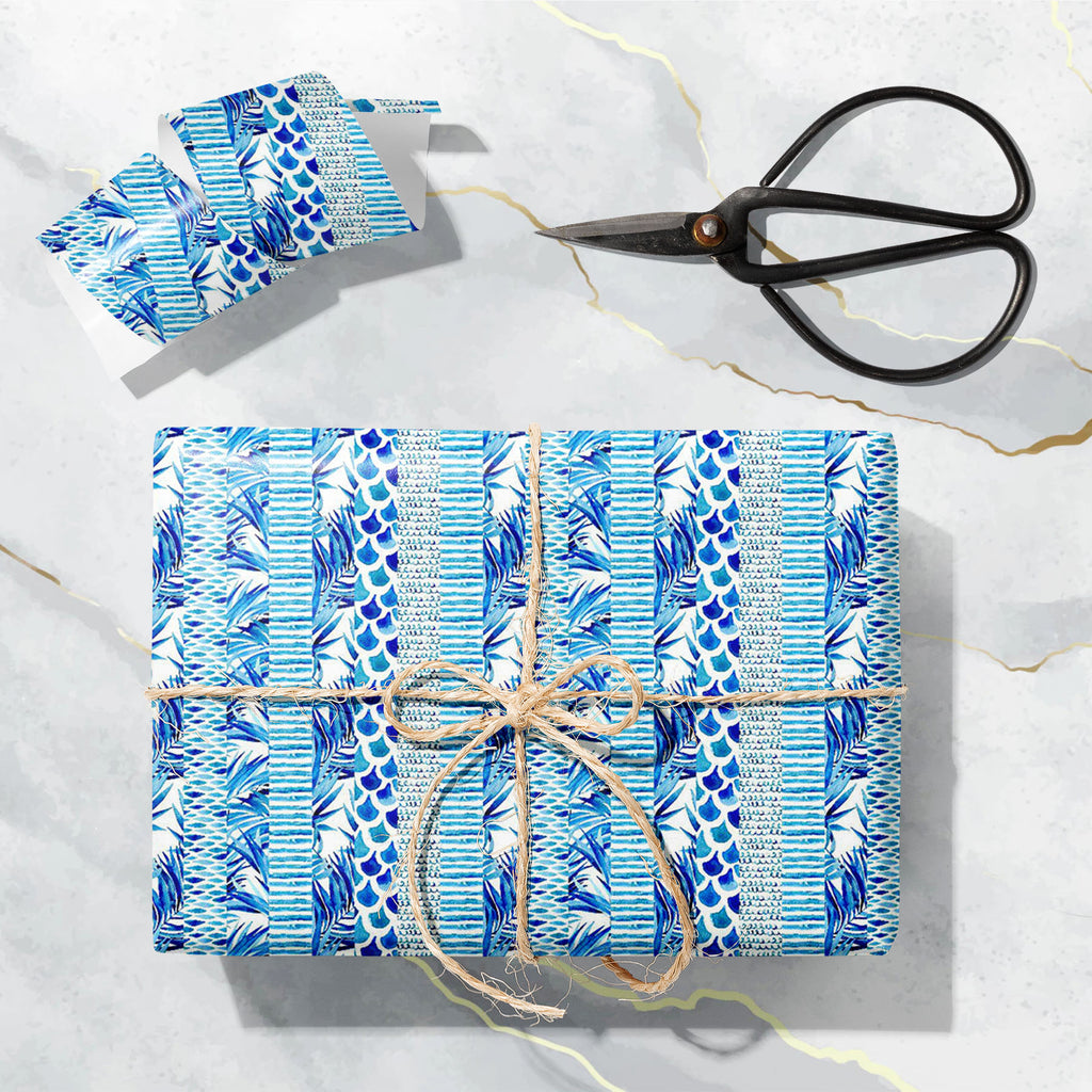 Abstract Watercolor Striped Waves Art & Craft Gift Wrapping Paper - Wrapping Papers - ArtzFolio.com