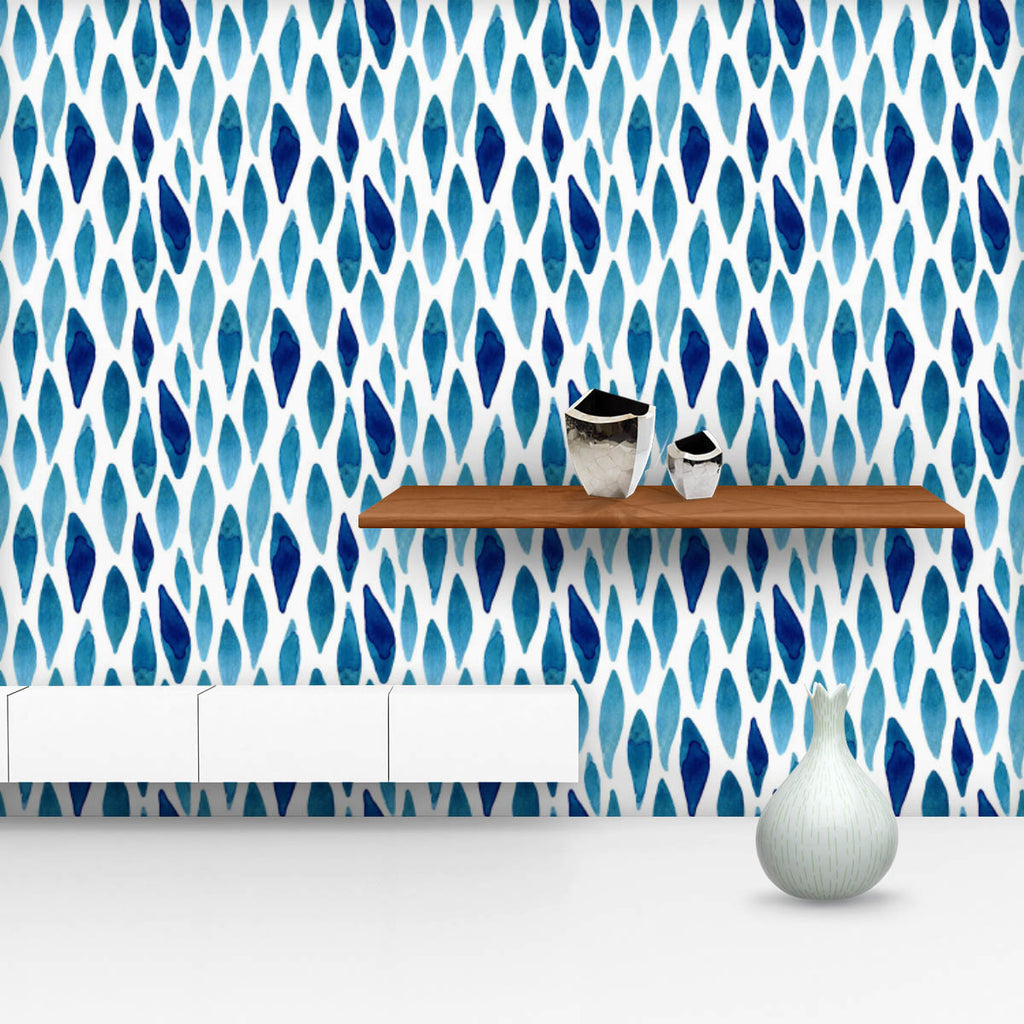 Hand Painted Watercolor Waved Shapes Wallpaper Roll-Wallpapers Peel & Stick-WAL_PA-IC 5016098 IC 5016098, Abstract Expressionism, Abstracts, Art and Paintings, Black and White, Digital, Digital Art, Graphic, Illustrations, Nautical, Patterns, Semi Abstract, Signs, Signs and Symbols, Stripes, Watercolour, White, hand, painted, watercolor, waved, shapes, wallpaper, roll, seamless, background, color, pattern, water, abstract, blue, ocean, stripe, drip, marine, stroke, texture, aqua, art, brush, design, drop, e