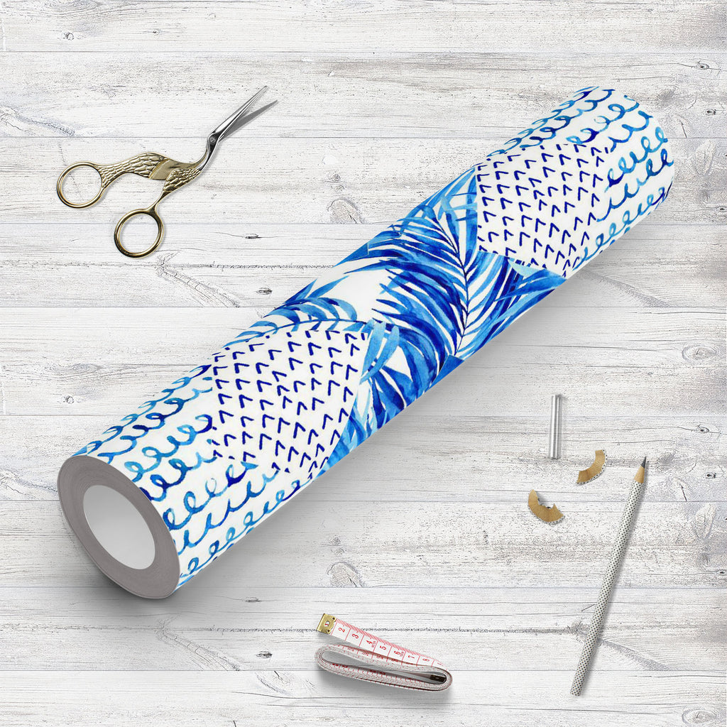 Abstract Blue Geometric Elements D1 Wallpaper Roll - Wallpapers Peel & Stick - ArtzFolio.com