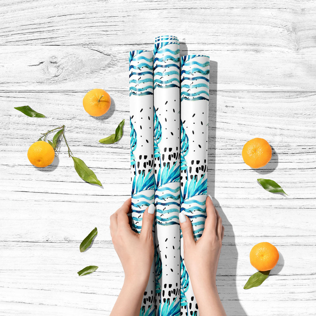 Blue Watercolor Palm, Monstera Leaves Art & Craft Gift Wrapping Paper-Wrapping Papers-WRP_PP-IC 5016103 IC 5016103, 80s, 90s, Abstract Expressionism, Abstracts, Art and Paintings, Automobiles, Digital, Digital Art, Dots, Geometric, Geometric Abstraction, Graphic, Hipster, Illustrations, Minimalism, Patterns, Semi Abstract, Signs, Signs and Symbols, Stripes, Transportation, Travel, Tropical, Vehicles, Watercolour, blue, watercolor, palm, monstera, leaves, art, craft, gift, wrapping, paper, pattern, beach, ma