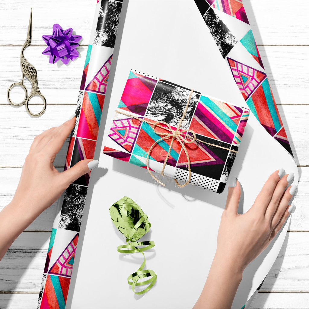 Abstract Squares & Triangles D3 Art & Craft Gift Wrapping Paper - Wrapping Papers - ArtzFolio.com