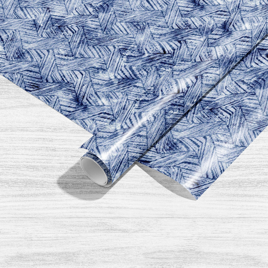 Abstract Indigo Dyed Stripes Art & Craft Gift Wrapping Paper - Wrapping Papers - ArtzFolio.com