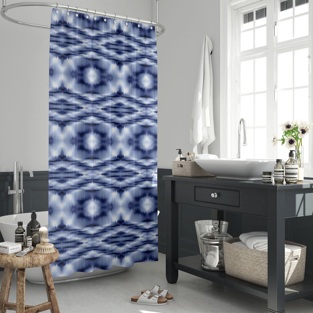 Blue Dye Art Washable Waterproof Shower Curtain-Shower Curtains-CUR_SH_EL-IC 5016110 IC 5016110, Abstract Expressionism, Abstracts, Ancient, Art and Paintings, Culture, Decorative, Digital, Digital Art, Drawing, Ethnic, Folk Art, Graphic, Historical, Medieval, Modern Art, Nautical, Paintings, Patterns, Semi Abstract, Shibori, Signs, Signs and Symbols, Traditional, Tribal, Vintage, Watercolour, World Culture, blue, dye, art, washable, waterproof, shower, curtain, pattern, watercolor, seamless, abstract, fade