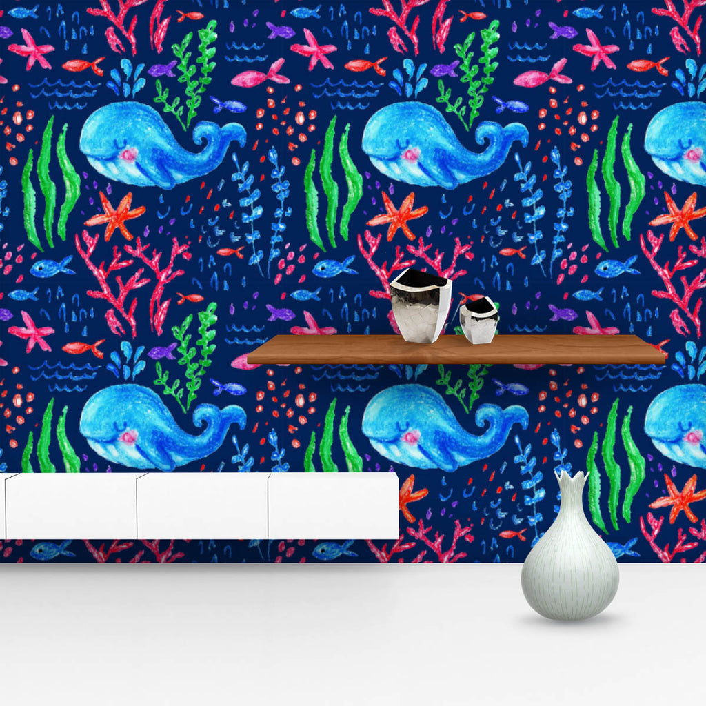 Crayon Childlike Marin Wallpaper Roll-Wallpapers Peel & Stick-WAL_PA-IC 5016114 IC 5016114, Animals, Animated Cartoons, Art and Paintings, Black and White, Caricature, Cartoons, Digital, Digital Art, Dots, Drawing, Graphic, Illustrations, Nature, Nautical, Patterns, Scenic, Signs, Signs and Symbols, White, crayon, childlike, marin, wallpaper, roll, pastel, underwater, art, artwork, background, blue, bubble, cartoon, chalk, childish, color, colorful, coral, cute, design, draw, fish, illustration, indigo, lif