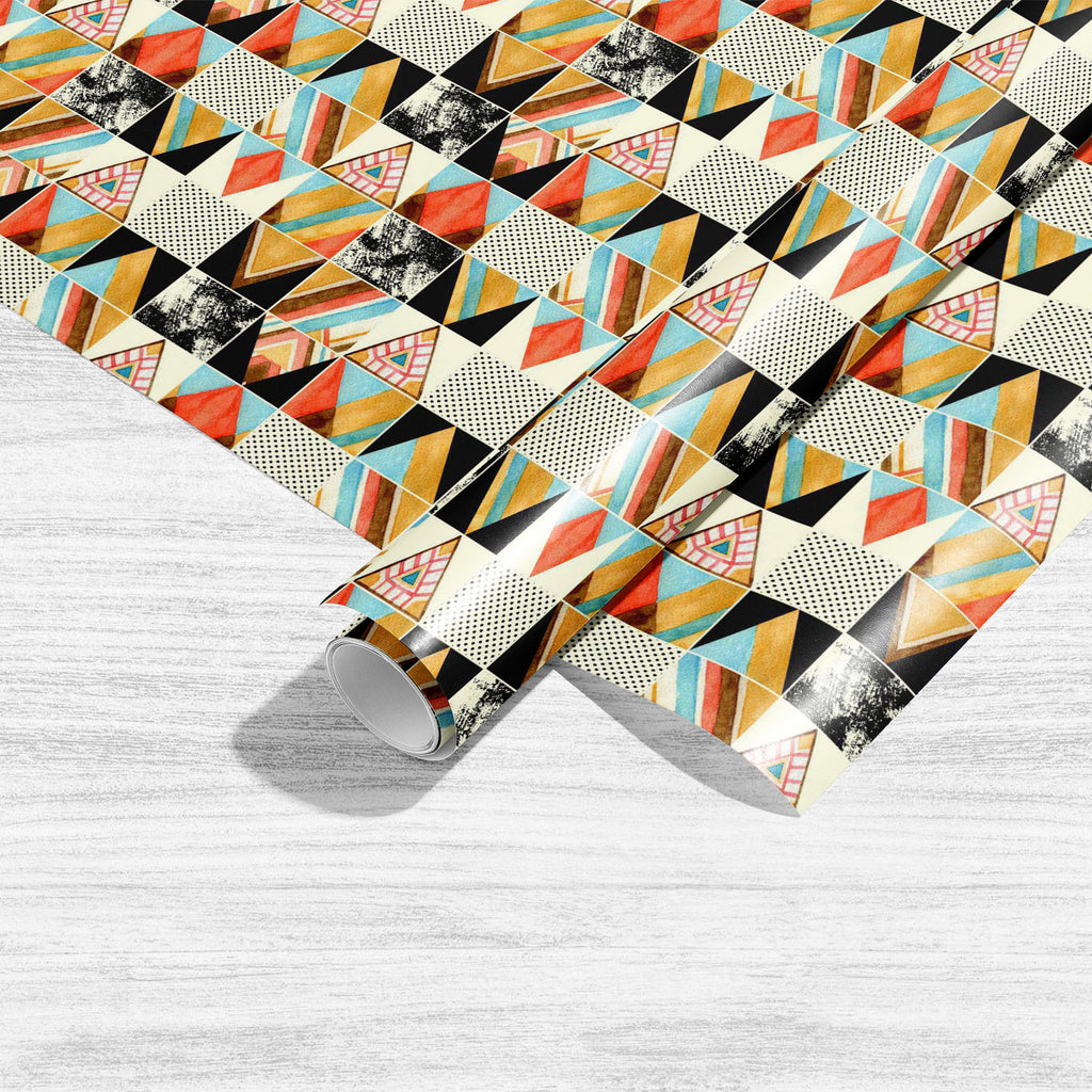 Abstract Squares & Triangles D4 Art & Craft Gift Wrapping Paper - Wrapping Papers - ArtzFolio.com
