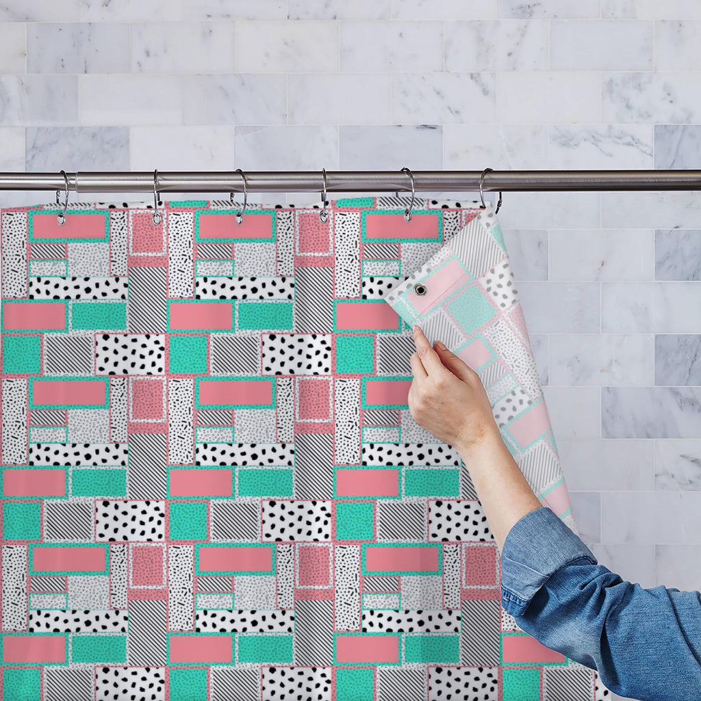 Colorful Rectangles D2 Washable Waterproof Shower Curtain-Shower Curtains-CUR_SH_EL-IC 5016117 IC 5016117, 80s, 90s, Abstract Expressionism, Abstracts, Art and Paintings, Books, Circle, Decorative, Dots, Drawing, Fashion, Geometric, Geometric Abstraction, Hand Drawn, Hipster, Illustrations, Modern Art, Patterns, Retro, Semi Abstract, Signs, Signs and Symbols, Triangles, colorful, rectangles, d2, washable, waterproof, shower, curtain, print, design, modern, seamless, trend, abstract, advertising, art, backgr