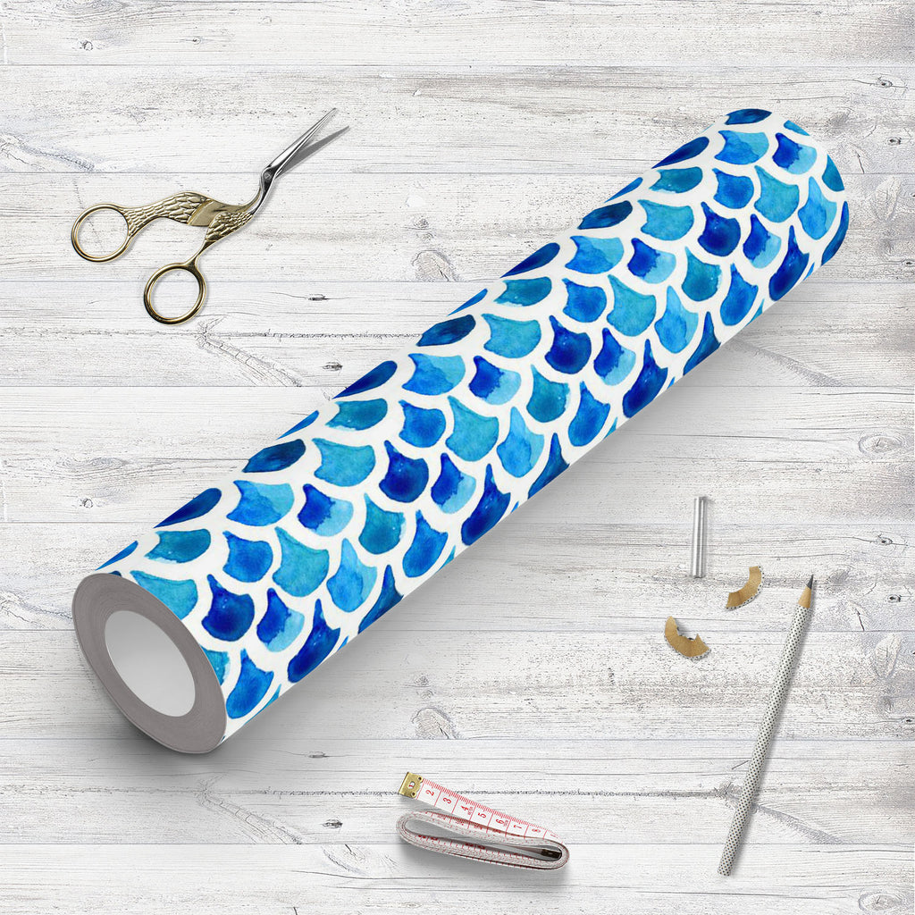 Abstract Fish Scale Wallpaper Roll - Wallpapers Peel & Stick - ArtzFolio.com