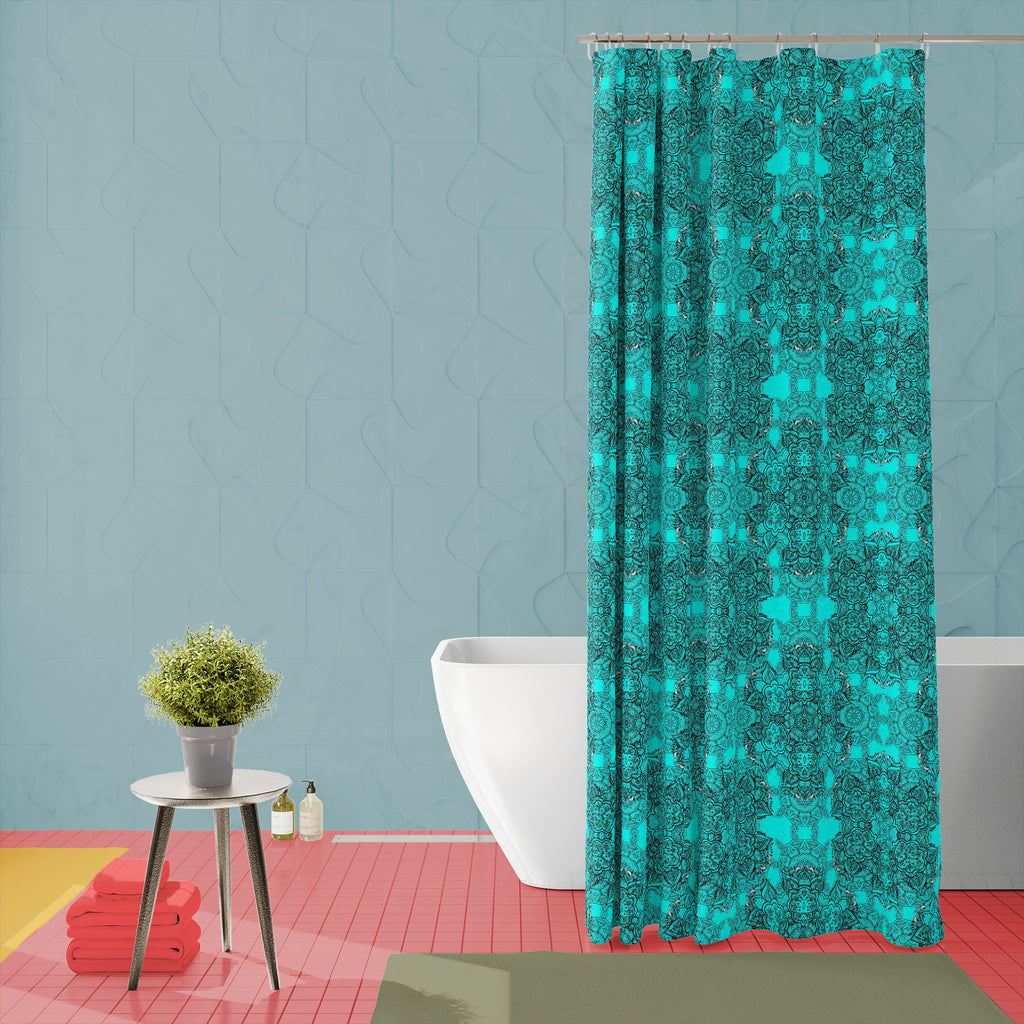 Blue Traditional Damask Washable Waterproof Shower Curtain-Shower Curtains-CUR_SH_EL-IC 5016120 IC 5016120, Adult, Art and Paintings, Asian, Black, Black and White, Books, Circle, Culture, Damask, Drawing, Ethnic, Indian, Modern Art, Patterns, Persian, Pets, Signs, Signs and Symbols, Traditional, Tribal, World Culture, blue, washable, waterproof, shower, curtain, art, asia, backdrop, background, book, carpet, chance, coloring, concentric, contour, cultures, curve, dancing, decoration, design, drawn, east, e