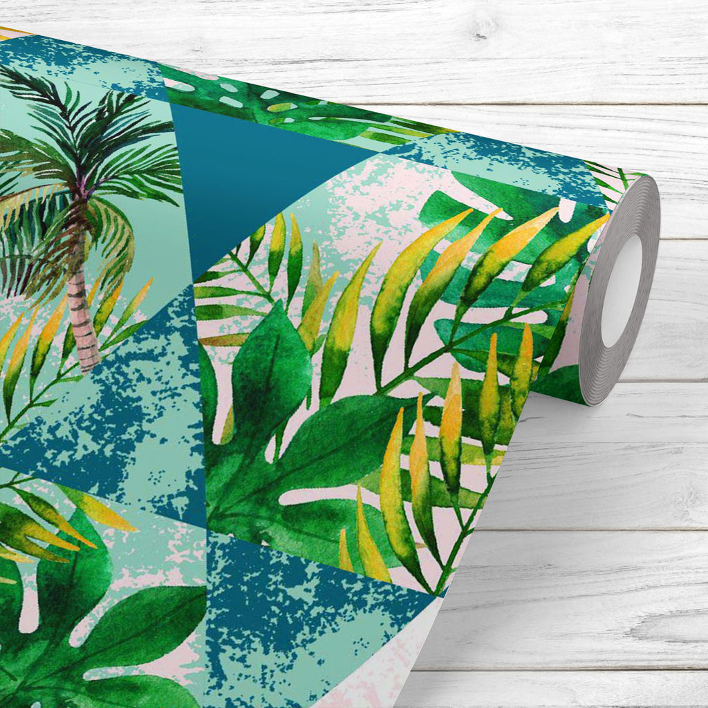 Tropical Leaves and Palm Trees in Geometrical Shapes Wallpaper Roll-Wallpapers Peel & Stick-WAL_PA-IC 5016123 IC 5016123, Abstract Expressionism, Abstracts, Ancient, Art and Paintings, Automobiles, Black and White, Botanical, Digital, Digital Art, Floral, Flowers, Geometric, Geometric Abstraction, Graphic, Hexagon, Hipster, Historical, Illustrations, Medieval, Modern Art, Nature, Nautical, Patterns, Retro, Semi Abstract, Signs, Signs and Symbols, Transportation, Travel, Triangles, Tropical, Vehicles, Vintag