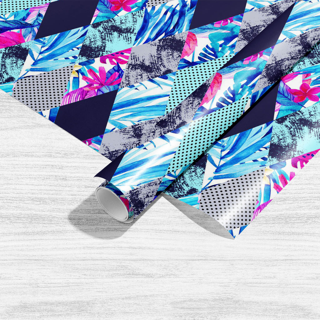 Watercolor Rhombi & Tropical Leaves Art & Craft Gift Wrapping Paper-Wrapping Papers-WRP_PP-IC 5016130 IC 5016130, Abstract Expressionism, Abstracts, Art and Paintings, Bling, Botanical, Digital, Digital Art, Dots, Drawing, Floral, Flowers, Graphic, Illustrations, Marble, Marble and Stone, Nature, Patterns, Scenic, Seasons, Semi Abstract, Signs, Signs and Symbols, Stripes, Tropical, Watercolour, watercolor, rhombi, leaves, art, craft, gift, wrapping, paper, pattern, seamless, paint, summer, abstract, artwork