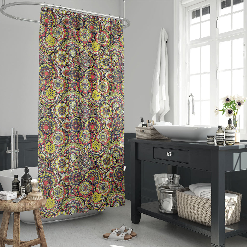 Colorful Boho Mandalas Washable Waterproof Shower Curtain-Shower Curtains-CUR_SH_EL-IC 5016137 IC 5016137, Abstract Expressionism, Abstracts, African, Ancient, Art and Paintings, Bohemian, Botanical, Culture, Decorative, Ethnic, Floral, Flowers, Geometric, Geometric Abstraction, Historical, Illustrations, Indian, Mandala, Medieval, Mexican, Moroccan, Nature, Paisley, Patterns, Pets, Retro, Semi Abstract, Signs, Signs and Symbols, Traditional, Tribal, Vintage, World Culture, colorful, boho, mandalas, washabl