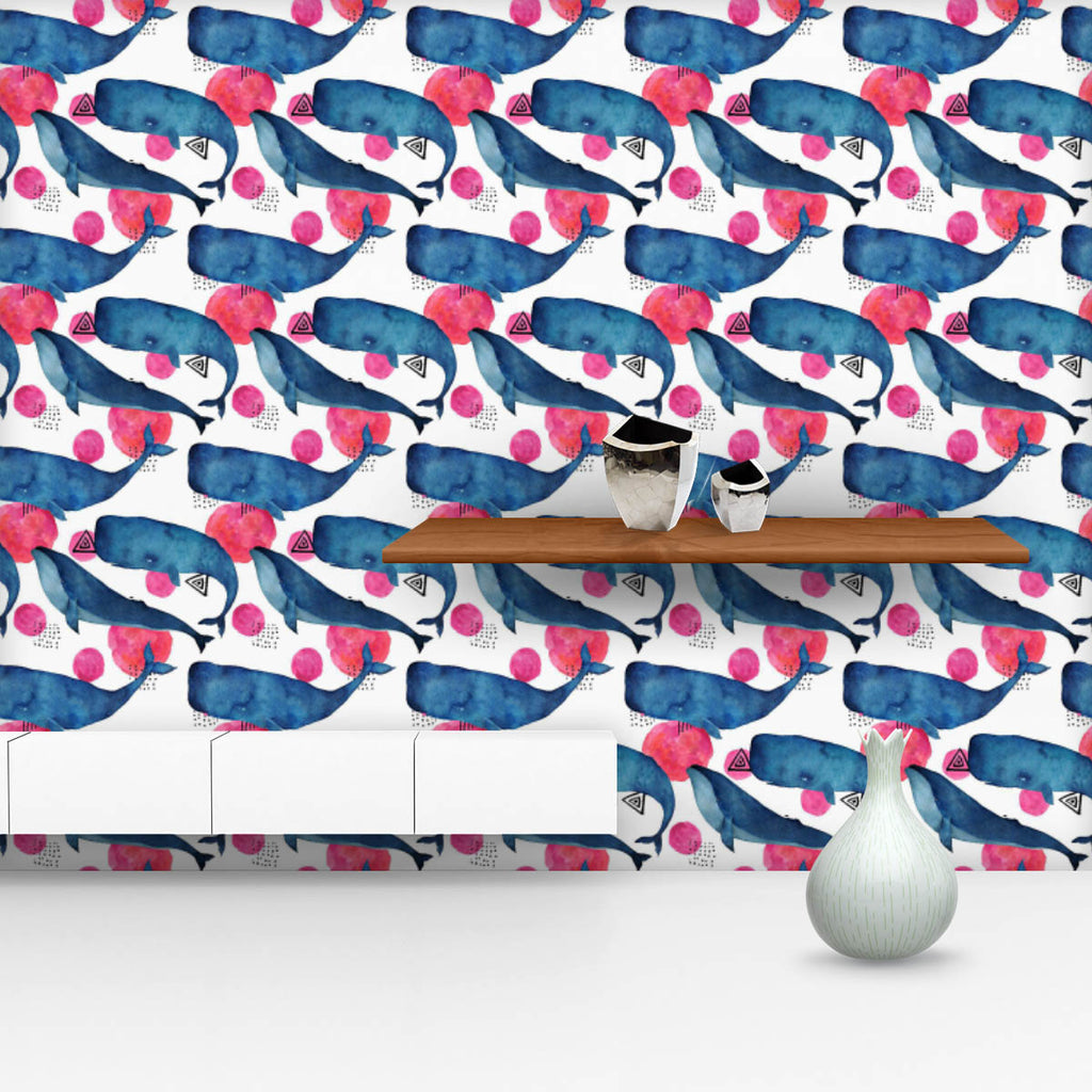 Whale and Geometrical Elements Wallpaper Roll-Wallpapers Peel & Stick-WAL_PA-IC 5016142 IC 5016142, Abstract Expressionism, Abstracts, Animals, Animated Cartoons, Black and White, Caricature, Cartoons, Digital, Digital Art, Drawing, Geometric, Geometric Abstraction, Graphic, Illustrations, Nature, Patterns, Scenic, Semi Abstract, Signs, Signs and Symbols, Triangles, Watercolour, White, Wildlife, whale, and, geometrical, elements, wallpaper, roll, pattern, seamless, abstract, animal, aquarelle, background, b