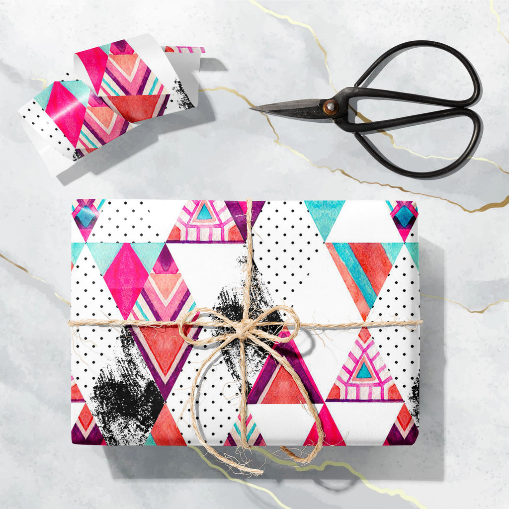 Rhombus and Triangle Shapes Art & Craft Gift Wrapping Paper-Wrapping Papers-WRP_PP-IC 5016146 IC 5016146, 80s, 90s, Abstract Expressionism, Abstracts, Ancient, Art and Paintings, Aztec, Culture, Decorative, Digital, Digital Art, Dots, Ethnic, Geometric, Geometric Abstraction, Graphic, Hipster, Historical, Illustrations, Medieval, Mountains, Patterns, Retro, Semi Abstract, Signs, Signs and Symbols, Stripes, Traditional, Triangles, Tribal, Vintage, Watercolour, World Culture, rhombus, and, triangle, shapes, a