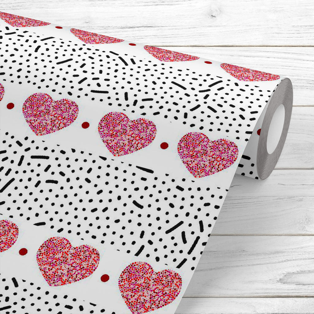 Red Dots and Hearts Wallpaper Roll-Wallpapers Peel & Stick-WAL_PA-IC 5016151 IC 5016151, Abstract Expressionism, Abstracts, Ancient, Art and Paintings, Black and White, Decorative, Dots, Geometric, Geometric Abstraction, Hearts, Historical, Holidays, Illustrations, Love, Medieval, Patterns, Retro, Romance, Semi Abstract, Signs, Signs and Symbols, Stripes, Symbols, Vintage, Wedding, White, red, and, wallpaper, roll, abstract, art, backdrop, background, brush, color, cover, creative, creativity, cute, day, de
