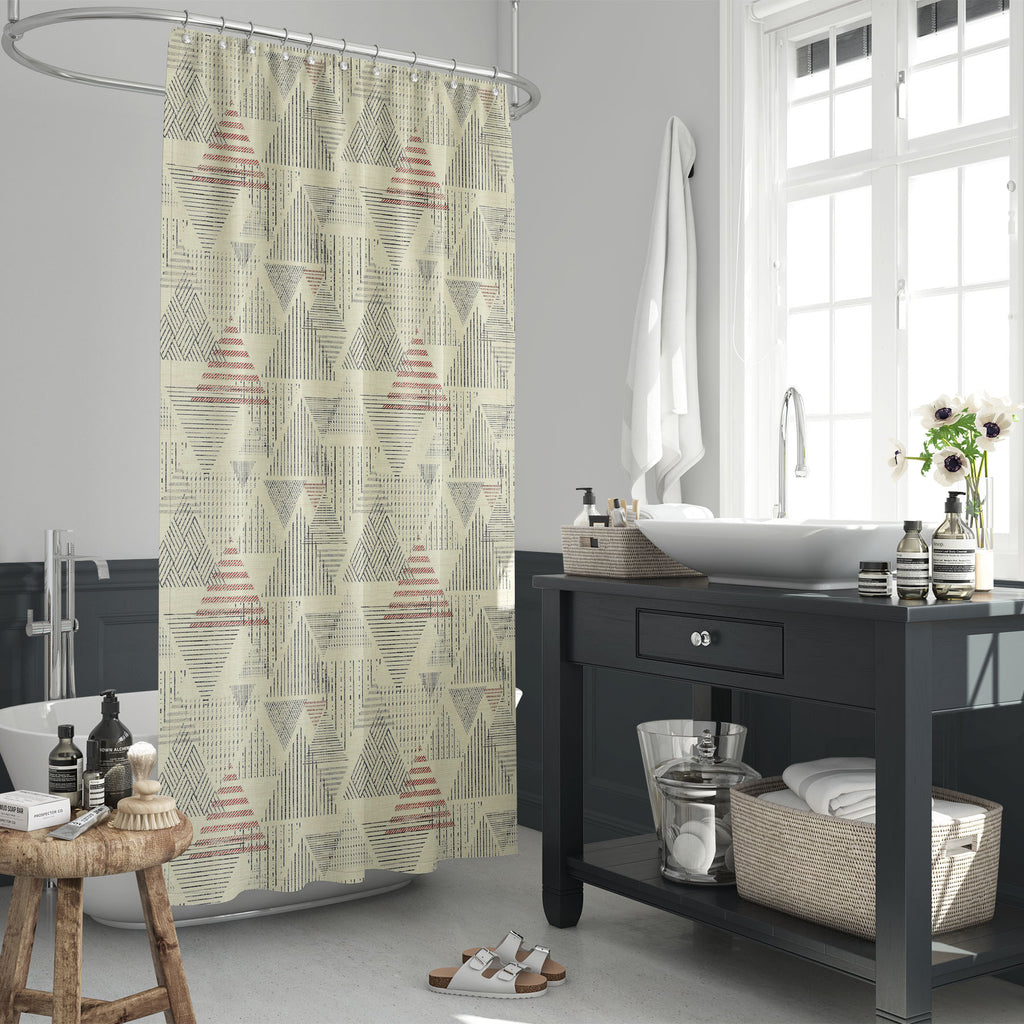 Abstract Triangular Design Washable Waterproof Shower Curtain - Shower Curtains - ArtzFolio.com