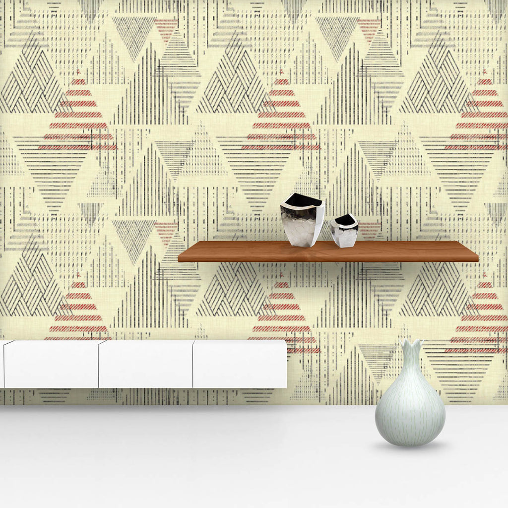 Abstract Triangular Design Wallpaper Roll - Wallpapers Peel & Stick - ArtzFolio.com
